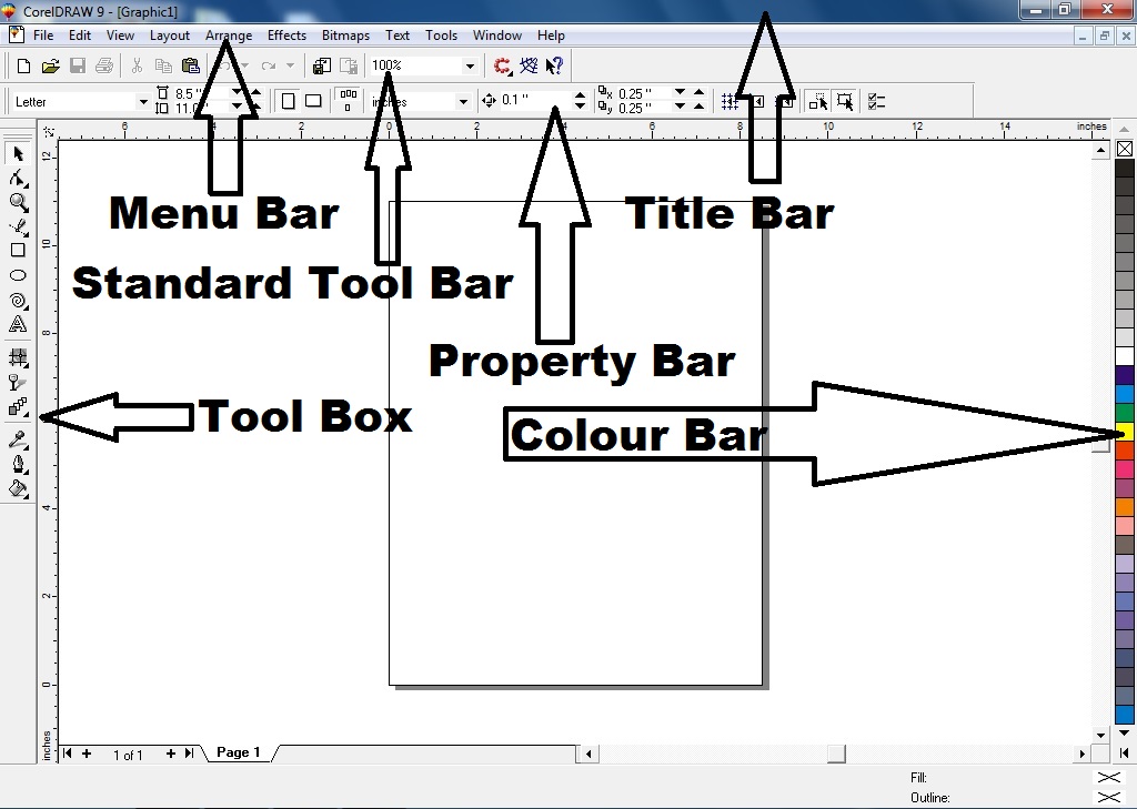 CorelDraw first screen