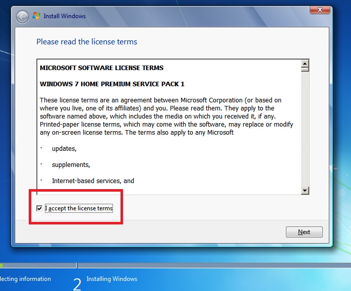 Windows 7 license terms