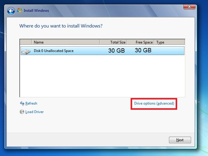 Windows 7 where to install