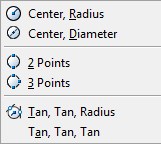 circle options in AutoCAD