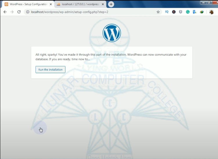 WordPress Run the installation