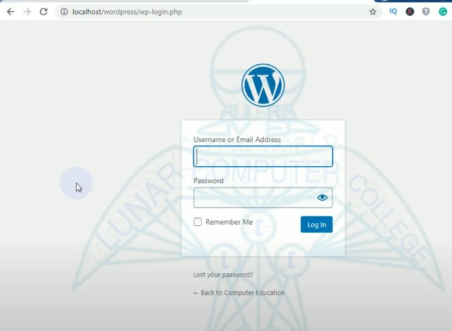 wordpress login page