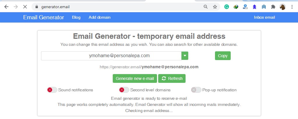 generator email