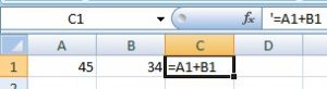 add two values in excel