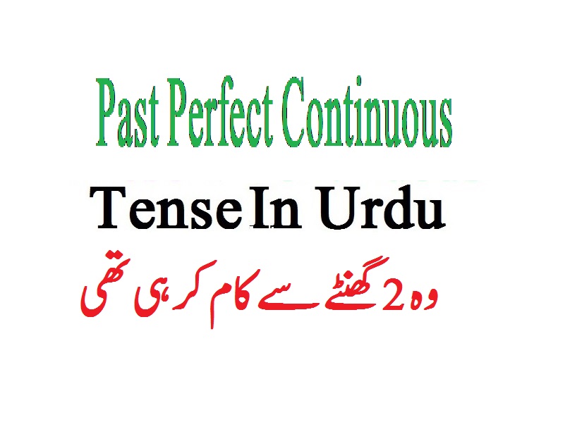 Past Perfect Continuous Tense In Urdu