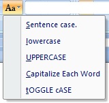 Change Case Options