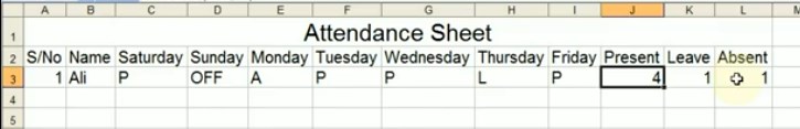 attendance sheet