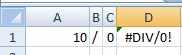 excel divide 0 error iferror